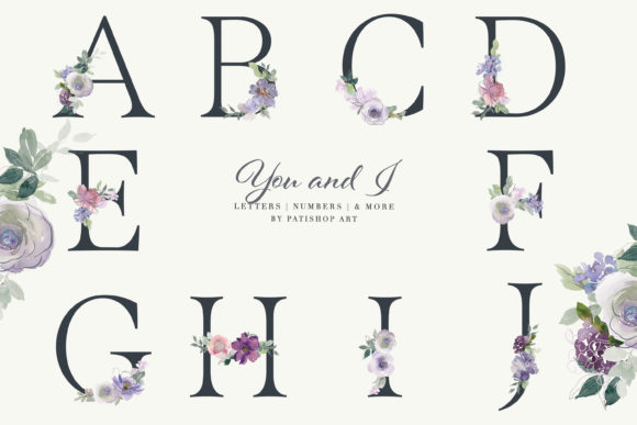 Download Watercolor Floral Alphabet Embellished - Embellished Collection