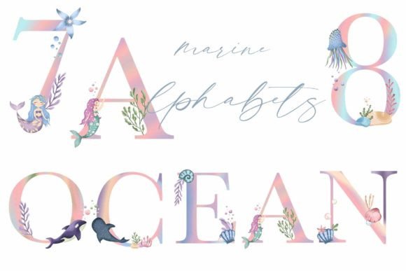 Download Ocean Elements Embellished Alphabets - Embellished Collection