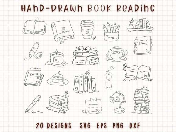 Download Hand-Drawn Reading Journal Book Lover - Lover Collection