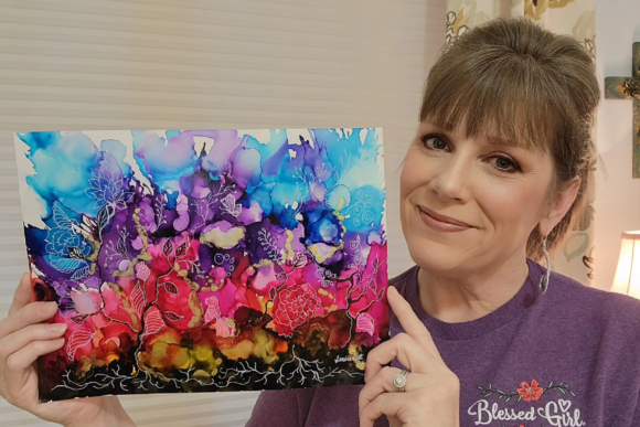 Download Painting Embellished Alcohol Ink Art - Embellished Collection
