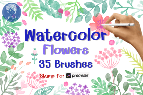Download Watercolor Flowers Brush Stamp Procreate - Premium Bundle