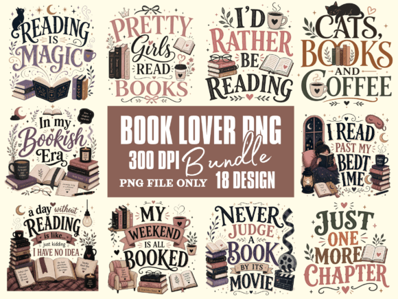 Download Book Lover PNG, Bundle, Books Lover PNG - Lover Collection